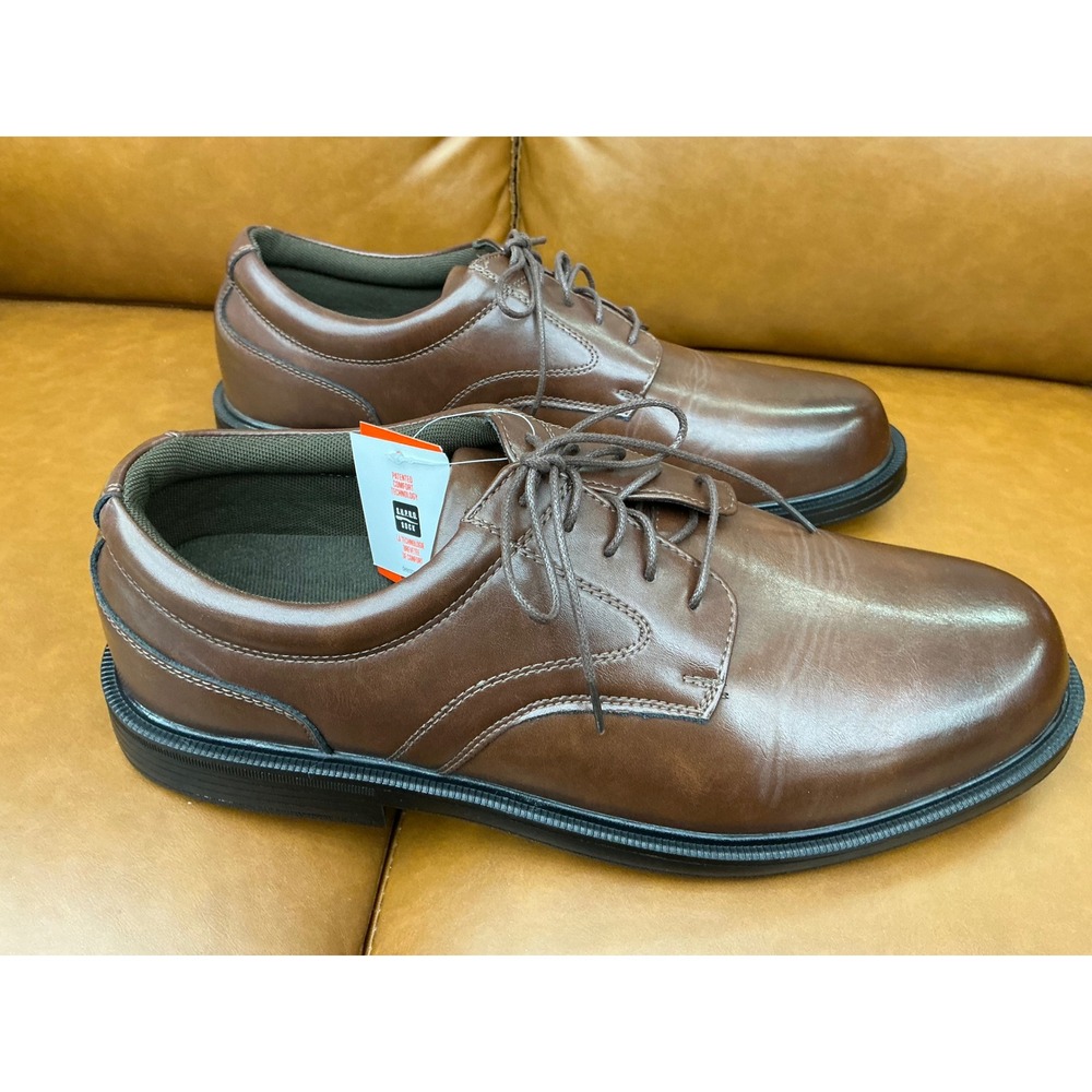 Deer Stags Times Oxford Shoes Mens 16 Brown New Plain Toe Comfort Blucher